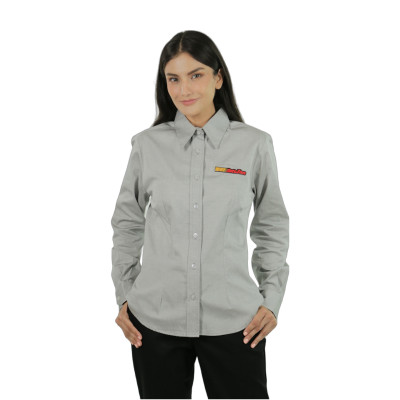 Blusa Dama, Gris Plata, Manga Larga