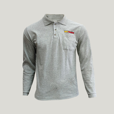 Playera Polo Caballero, Gris Manga Larga